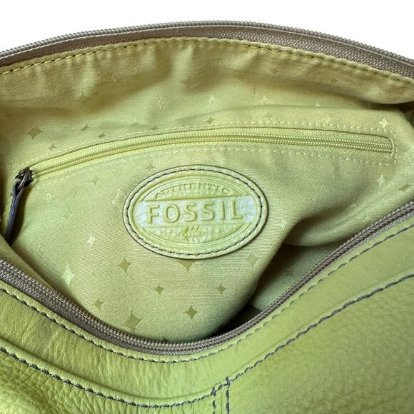 Fossil Yellow Leather Morgan Messenger Crossbody / Shoulder Bag - Picture 9 of 9